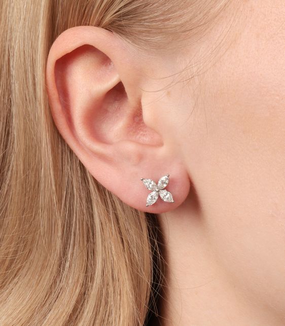 Marquise Cut Diamond Platinum Large Victoria Earrings