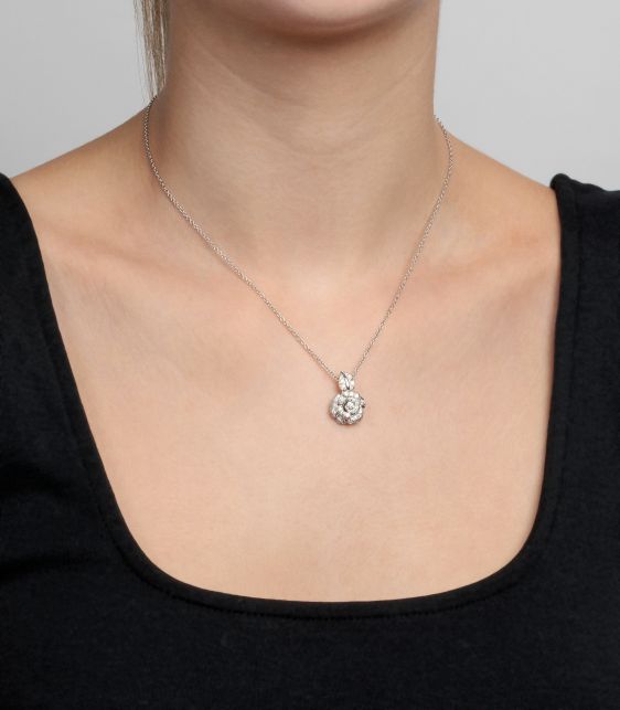 Diamond 18ct White Gold Small Rose Bagatelle Necklace