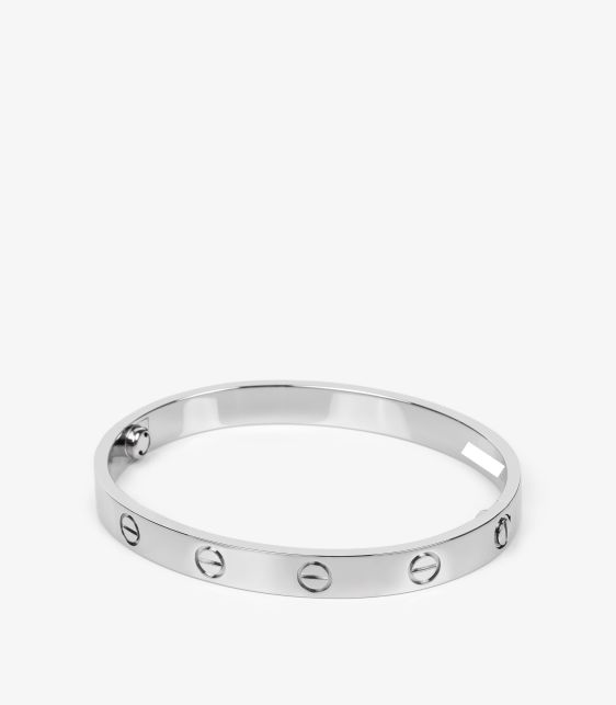 18ct White Gold Love Bangle
