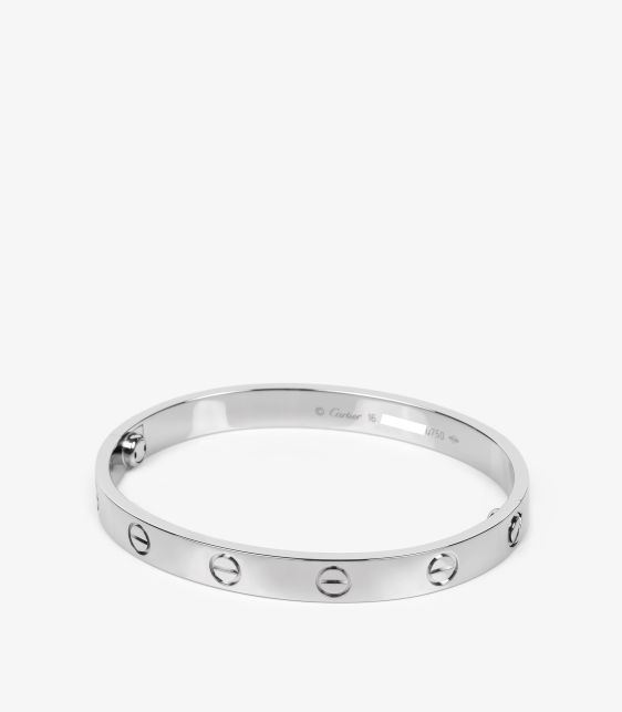 18ct White Gold Love Bangle