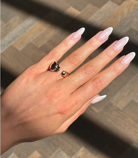 18ct Rose Gold, Onyx and Tsavorite Garnet Panthere De Cartier Medium Ring