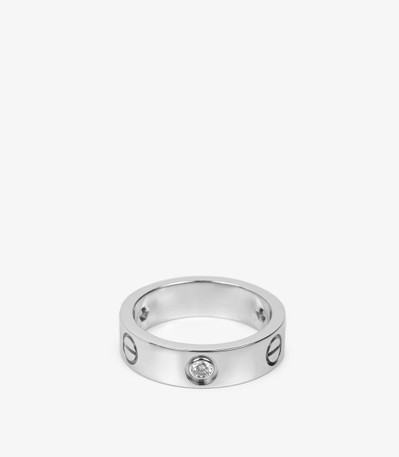 3 Diamond 18ct White Gold Love Band Ring
