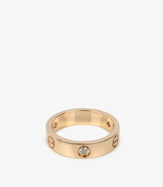 3 Diamond 18ct Yellow Gold Love Band Ring