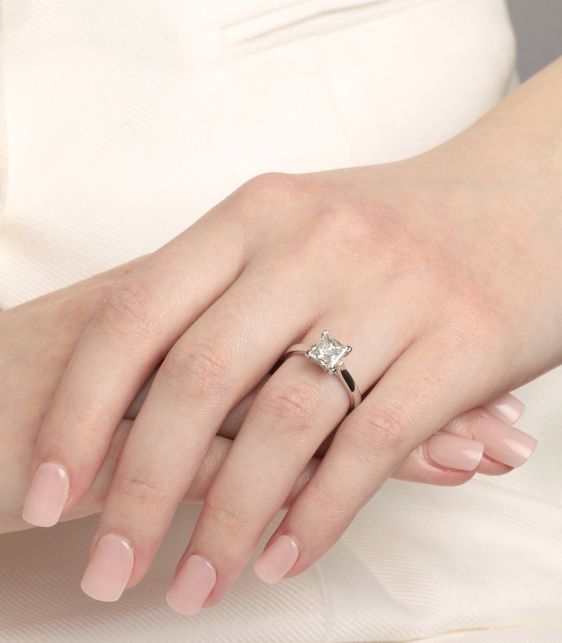 1.89ct Princess Cut Platinum Engagement Ring