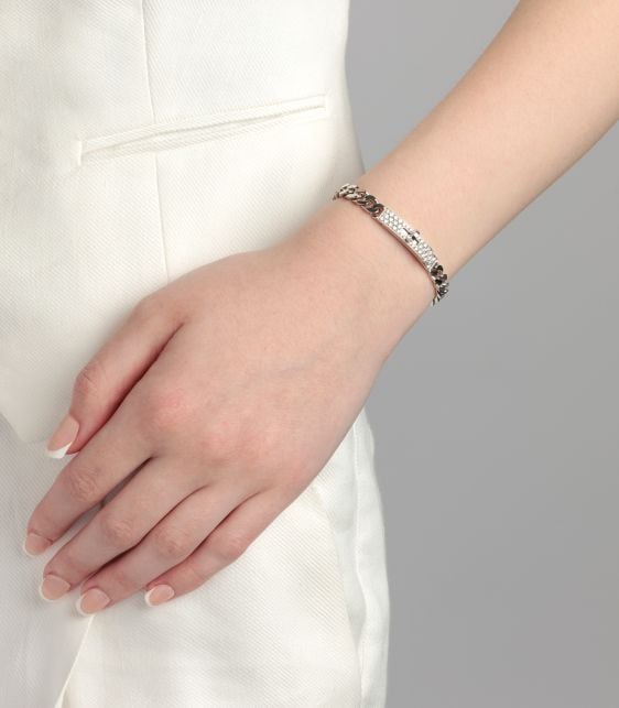 18ct White Gold Diamond Kelly Gourmette SH Bracelet