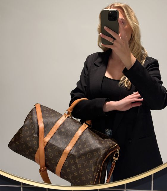 Brown Monogram Coated Canvas & Vachetta Leather Vintage Keepall 45 Bandoulière