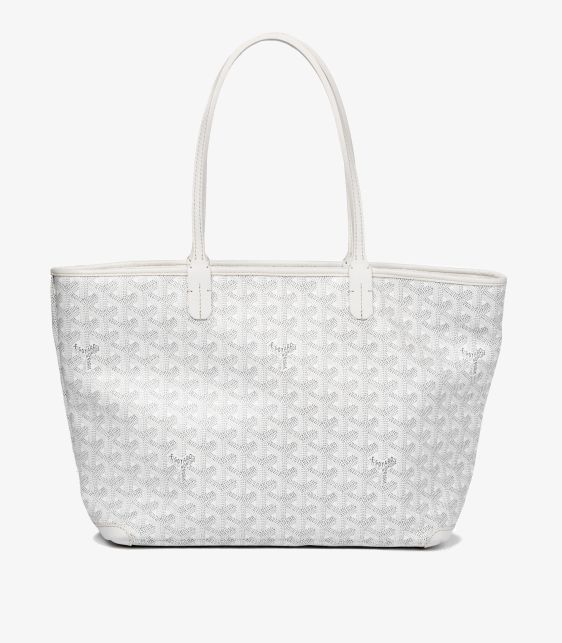 White Chevron Coated Canvas & Calfskin Leather Artois PM