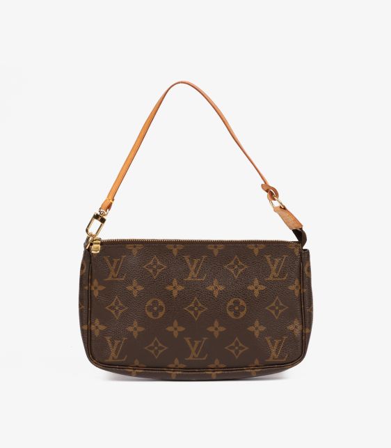 Brown Monogram Coated Canvas & Vachetta Leather Vintage Pochette Accessoires