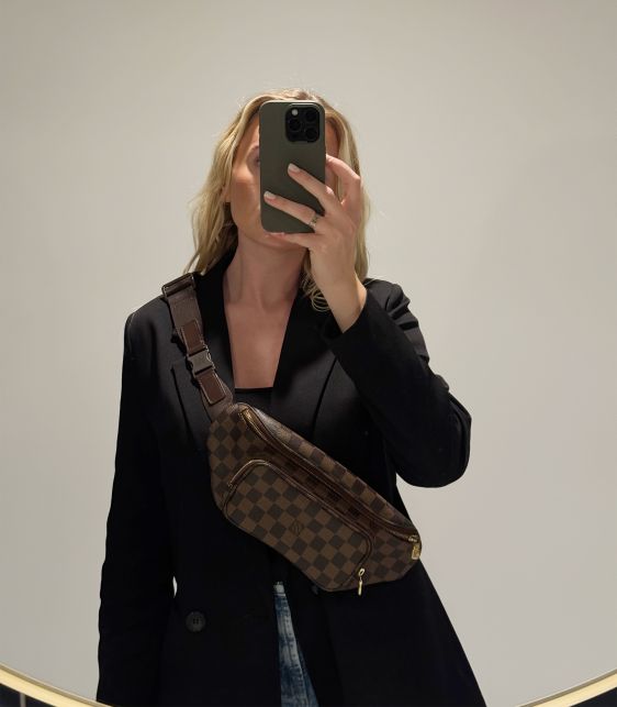Damier Ebene Coated Canvas Melville Bum Bag