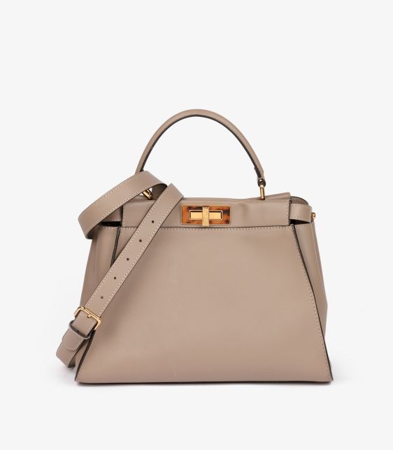 Dove Grey Soft Calfskin Leather Medium Peekaboo