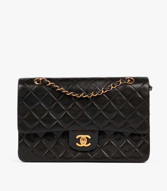 Black Quilted Lambskin Vintage Medium Classic Double Flap Bag