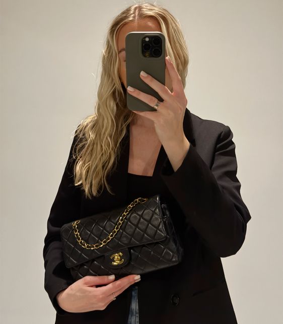 Black Quilted Lambskin Vintage Medium Classic Double Flap Bag