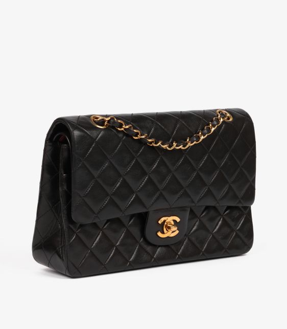 Black Quilted Lambskin Vintage Medium Classic Double Flap Bag