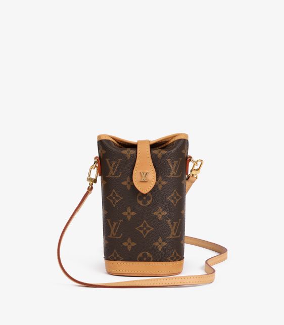 Brown Monogram Coated Canvas & Vachetta Leather Fold Me Pouch