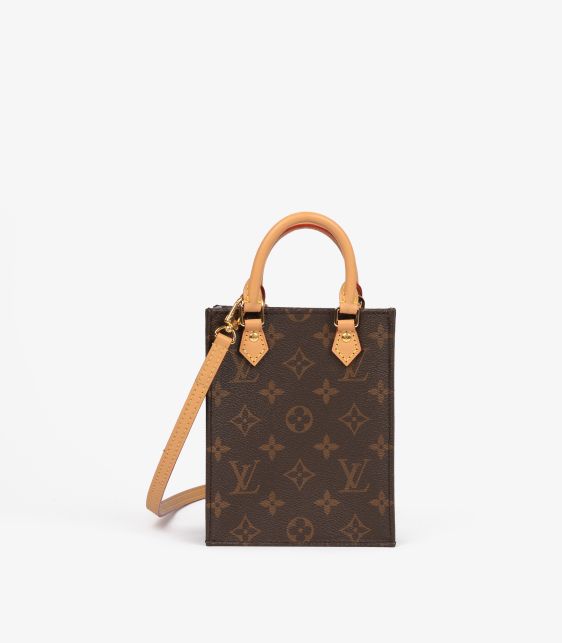 Brown Monogram Coated Canvas & Vachetta Leather Mini Sac Plat
