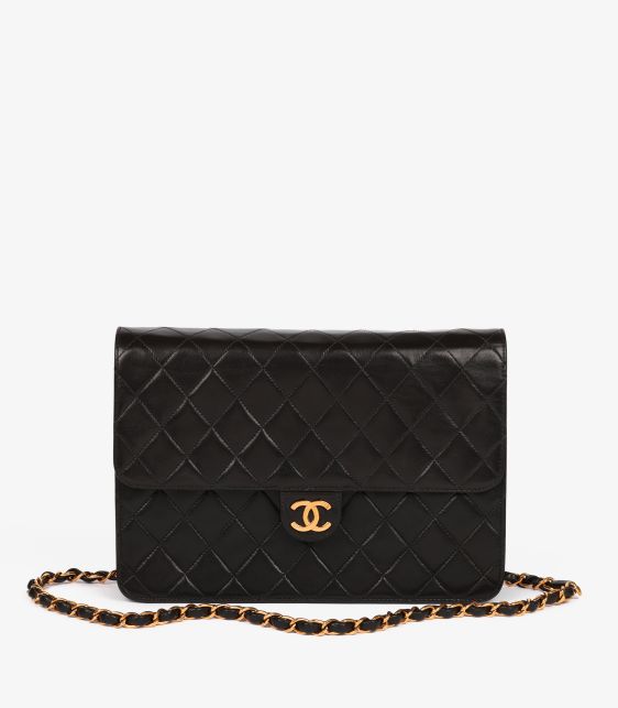 Black Quilted Lambskin Vintage Medium Classic Single Flap Bag