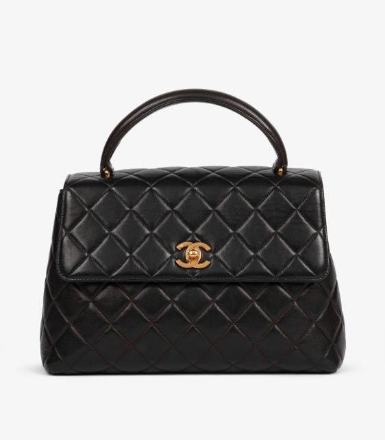 Black Quilted Lambskin Vintage Medium Classic Kelly