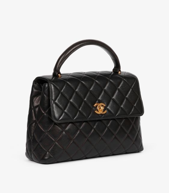 Black Quilted Lambskin Vintage Medium Classic Kelly