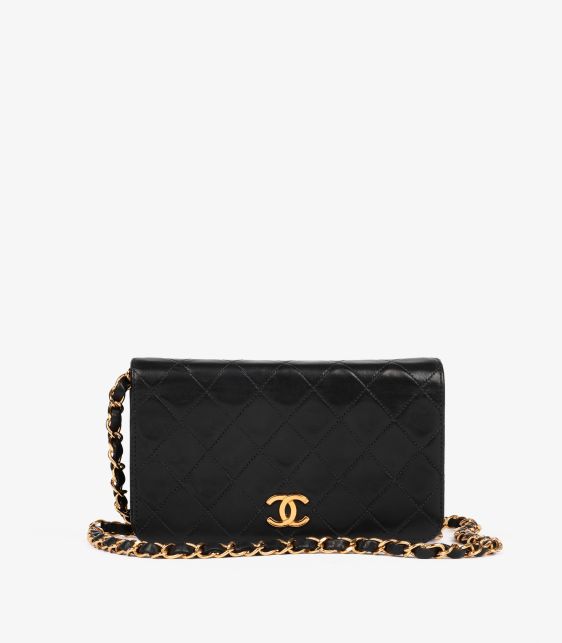 Black Quilted Lambskin Vintage Mini Full Flap Bag