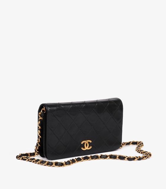 Black Quilted Lambskin Vintage Mini Full Flap Bag