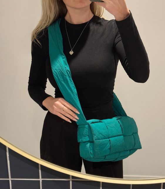 Turquoise Woven Nylon Padded Tech Cassette with Pouch