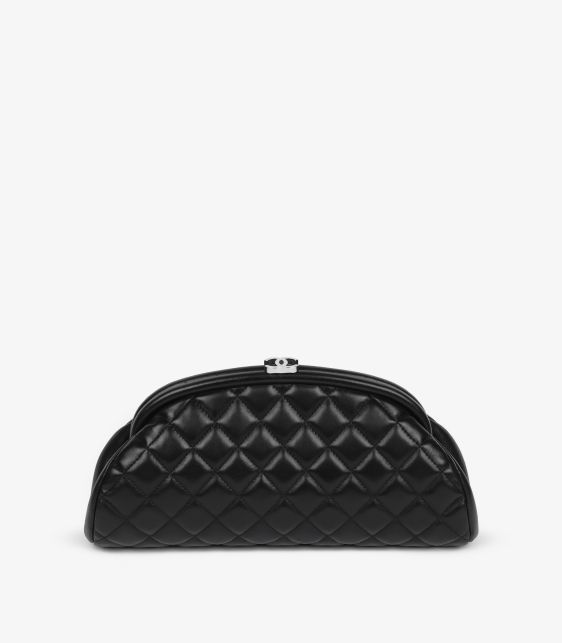 Black Quilted Lambskin Timeless Clutch
