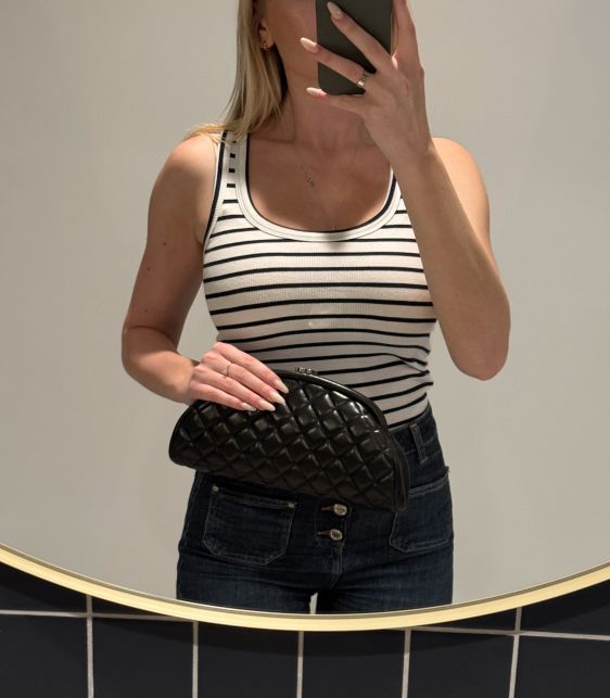 Black Quilted Lambskin Timeless Clutch