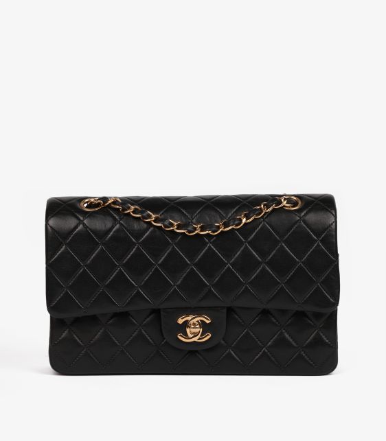 Black Quilted Lambskin Vintage Medium Classic Double Flap Bag