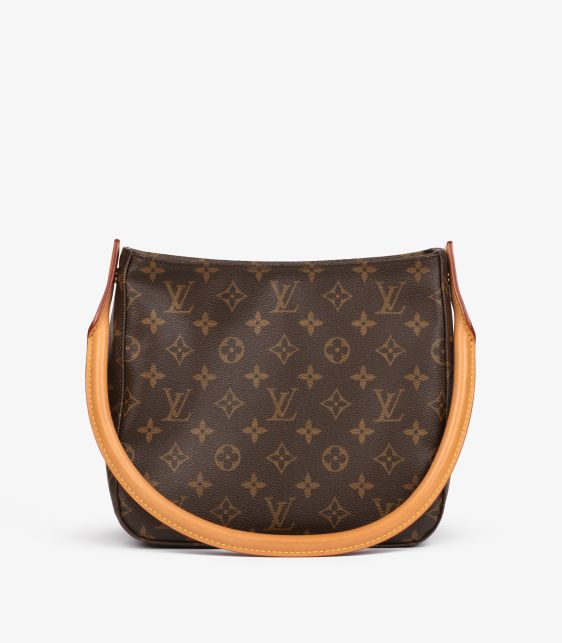 Brown Monogram Coated Canvas & Vachetta Leather Vintage Looping MM