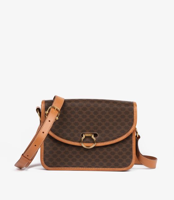 Brown Macadam Monogram Coated Canvas & Calfskin Leather Vintage Messenger Bag