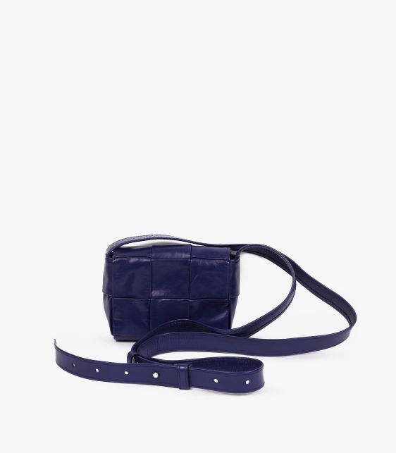 Purple Shiny Aged Maxi Intrecciato Woven Calfskin Leather Candy Cassette