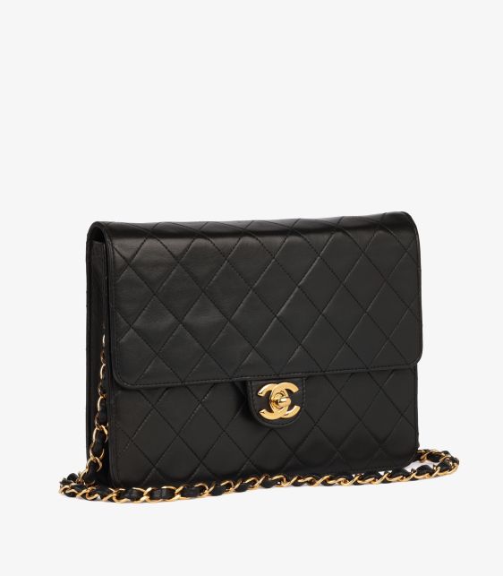 Black Quilted Lambskin Vintage Small Classic Single Flap Bag