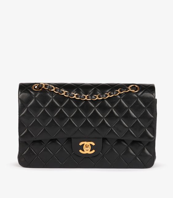 Black Quilted Lambskin Vintage Medium Classic Double Flap Bag