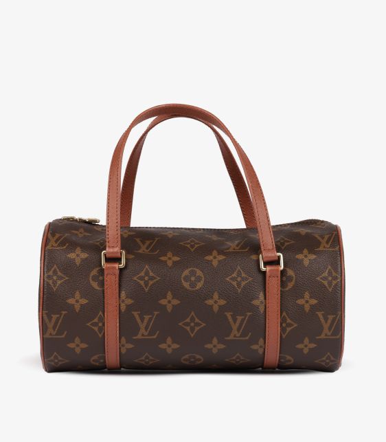 Brown Monogram Coated Canvas & Calfskin Leather Vintage Papillon 26