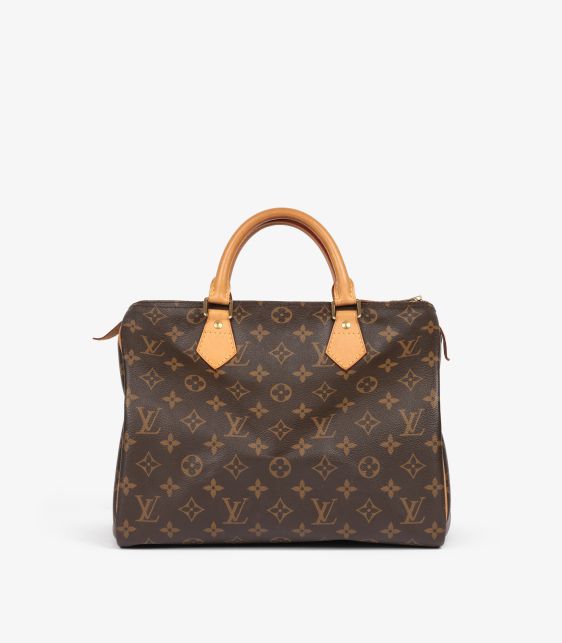 Brown Monogram Coated Canvas & Vachetta Leather Vintage Speedy 30