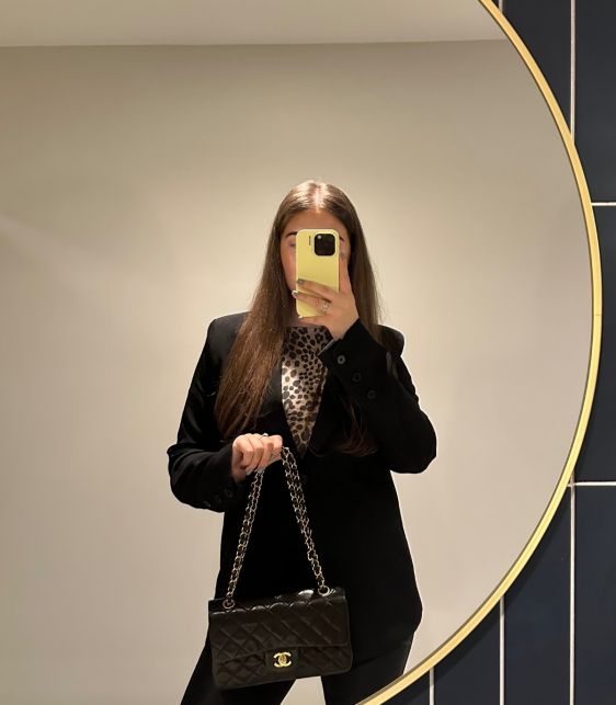 Black Quilted Lambskin Vintage Small Classic Double Flap Bag
