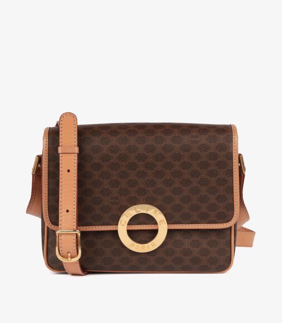 Brown Macadam Monogram Coated Canvas & Calfskin Leather Vintage Messenger Bag