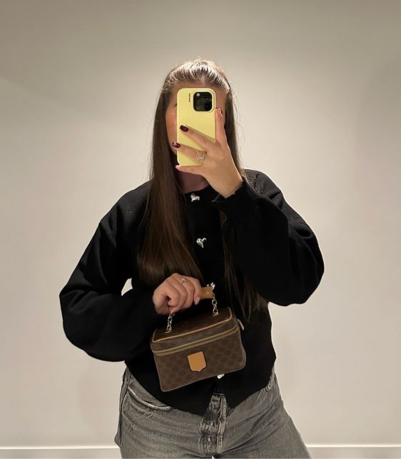 Brown Macadam Monogram Coated Canvas & Calfskin Leather Vintage Top Handle Vanity Case