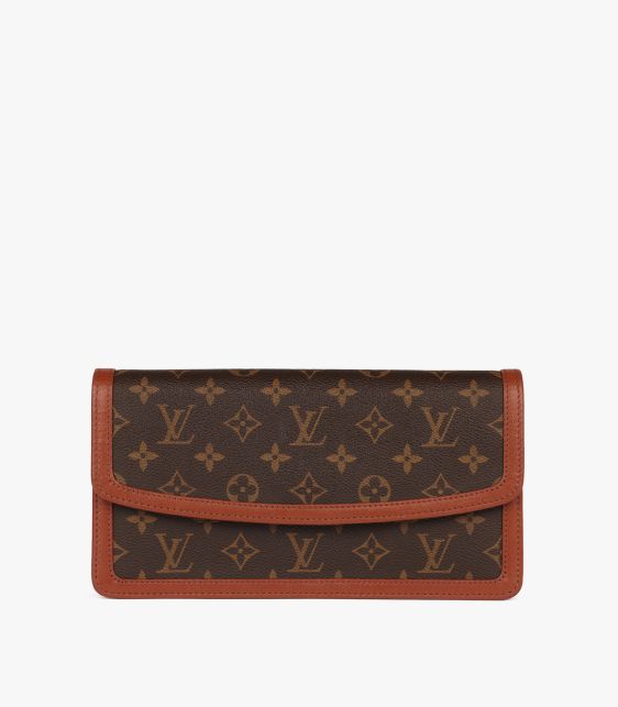 Brown Monogram Coated Canvas & Calfskin Leather Vintage Pochette Dame GM