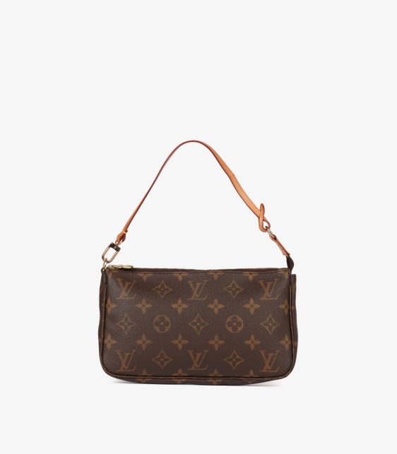 Brown Monogram Coated Canvas & Calfskin Leather Vintage Pochette Accessoires