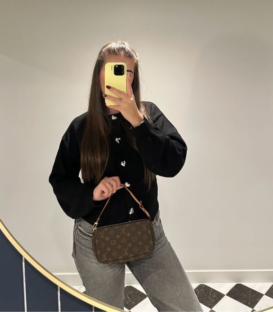 Brown Monogram Coated Canvas & Calfskin Leather Vintage Pochette Accessoires