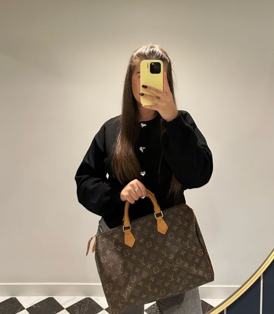 Brown Monogram Coated Canvas & Vachetta Leather Vintage Speedy 35