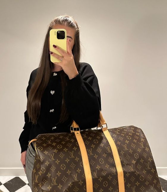 Brown Monogram Coated Canvas & Vachetta Leather Vintage Keepall 50