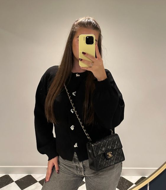 Black Quilted Lambskin Vintage Square Mini Flap Bag