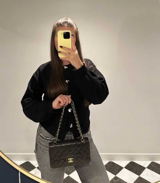 Black Quilted Lambskin Vintage Small Classic Double Flap Bag