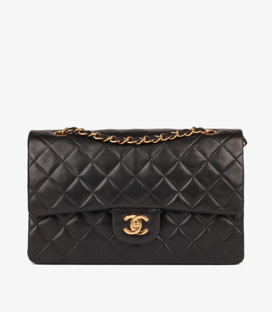 Black Quilted Lambskin Vintage Medium Classic Double Flap Bag