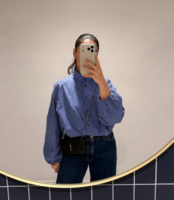 Black Quilted Lambskin Leather Gaby Phone Holder