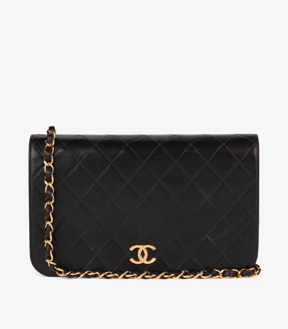Black Quilted Lambskin Vintage Small Classic Single Full Flap Bag