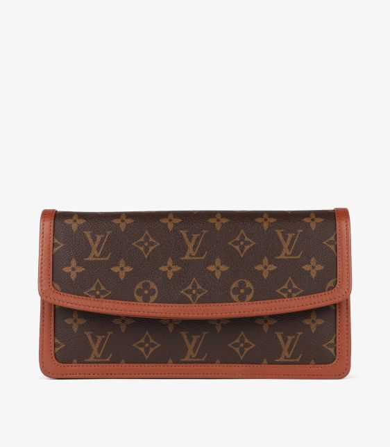 Brown Monogram Coated Canvas & Calfskin Leather Vintage Pochette Dame GM