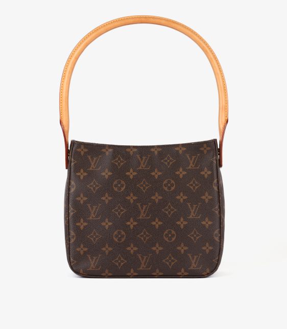 Brown Monogram Coated Canvas & Vachetta Leather Vintage Looping MM